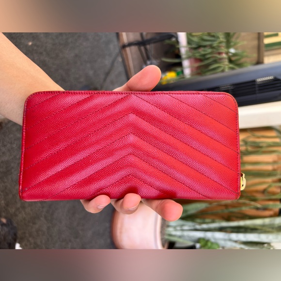 YSL Long Zippy Wallet In Red - Picture 5 of 11
